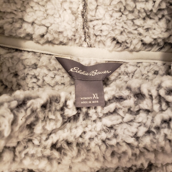 NWT Eddie Bauer Womens Turtleneck Fireside Funnel Plush Pullover Shirt Gray XL - Picture 3 of 8